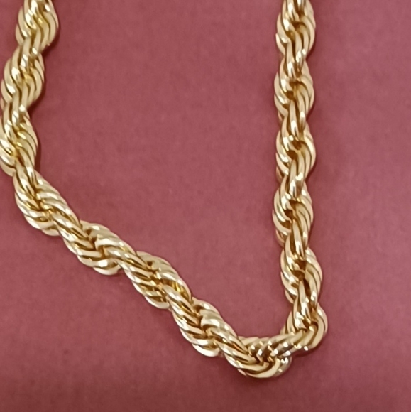 I AM GOLD PLATED THICK CHAIN ROPE NECKLACE LIGHTWEIGHT 18 INCHES WITH EXTENSION - Picture 8 of 9